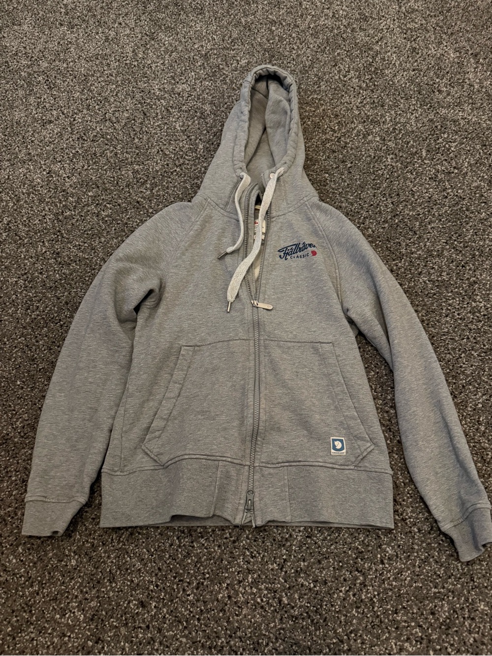 Fjallraven Gray Full-Zip Hoodie with Logo